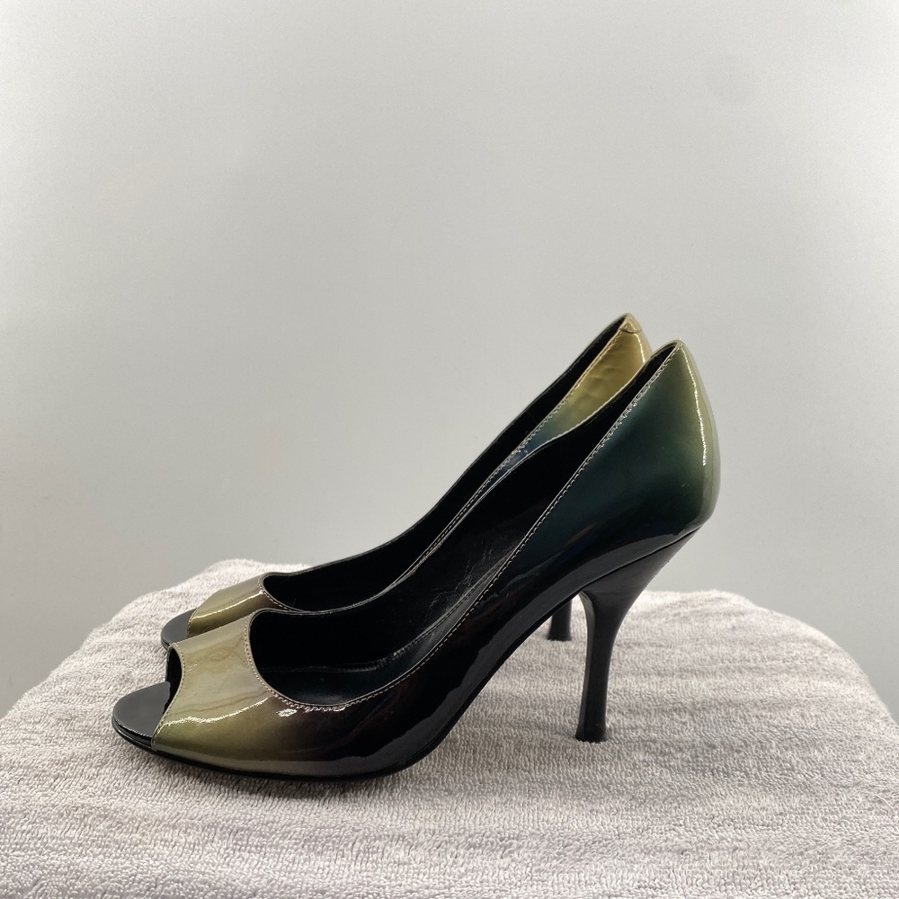 Enzo Angiolini Shoes Women Size 6 M Women's Green Black Patent Leather Heels